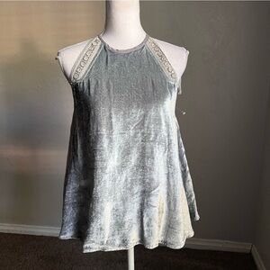 NWT Anthropologie Blank London Eyre Velvet Halter Top XS Grey